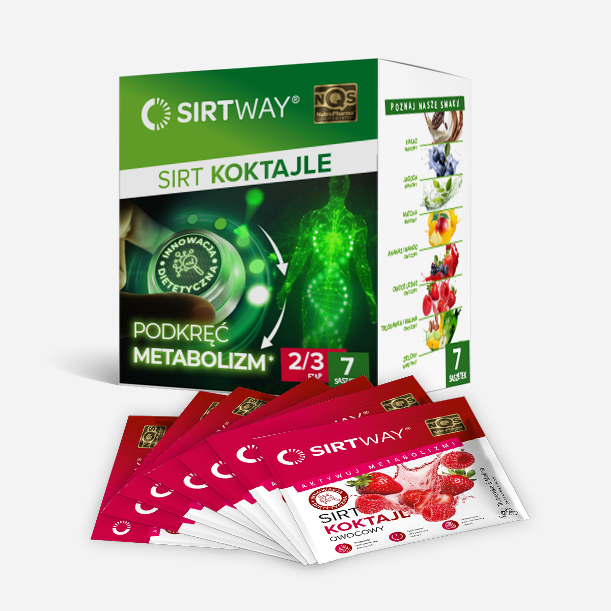 SIRT Koktajl Truskawka i Malina pakiet 7 saszetek